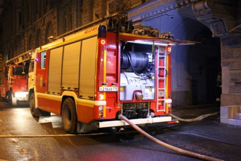 В Петербурге сгорел автобус