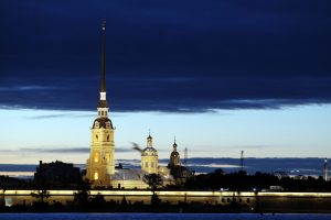 Петропавловская крепость тучи закат вечер белые ночи
