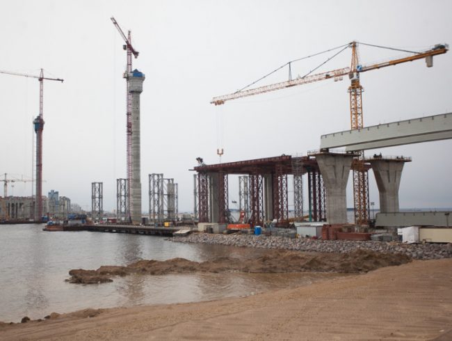 строительство зсд стройка намыв новокрестовская крестовский остров строительство моста