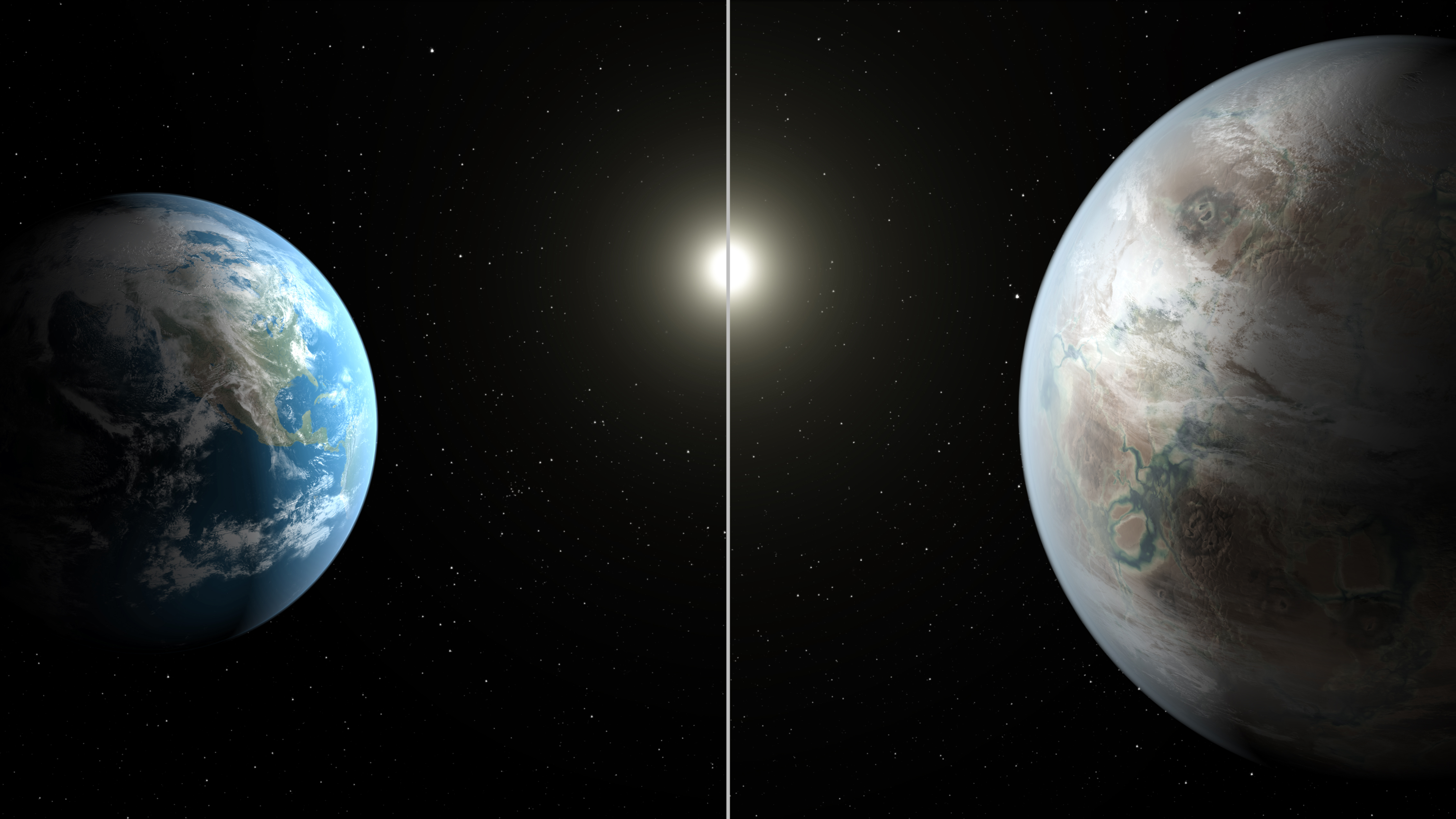 сравнение размерова Земли и Кеплера-452б