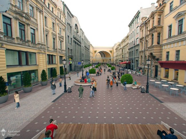 концепция пешеходной большой морскойот красивого петербурга