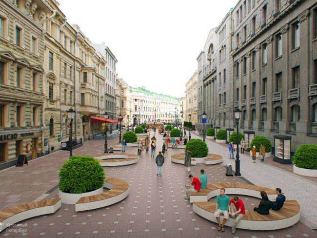 концепция пешеходной большой морскойот красивого петербурга