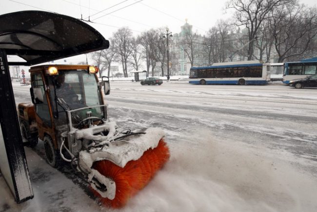 снег зима в петербурге уборка снега