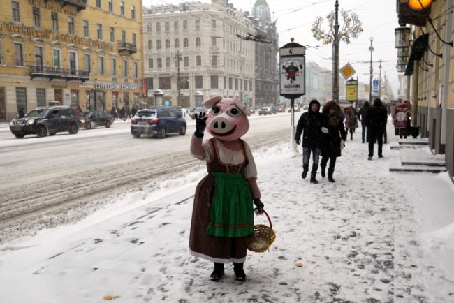 снег зима в петербурге