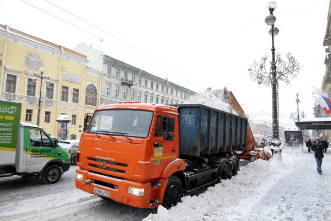 снег зима в петербурге уборка снега