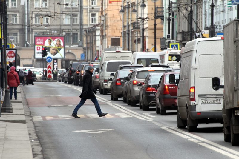 дорожное движение пробка общественный транспорт автобус троллейбус невский проспект