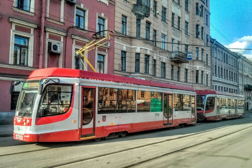 трамвай лм-68м3 двусторонний средний проспект васильевского острова