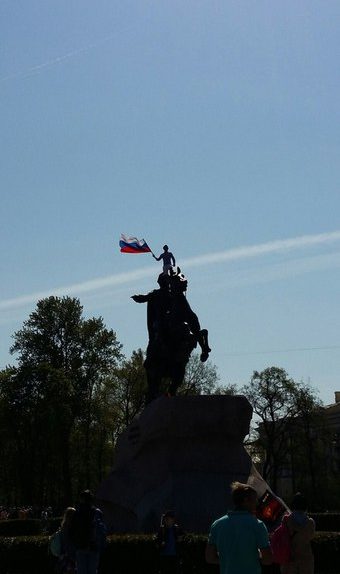 день победы 2016, медный всадник, флаг