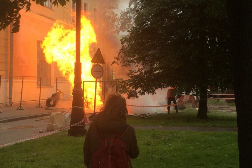 пожар на газопроводе 4 линия васильевского острова взрыв газа на васильевском острове большой проспект