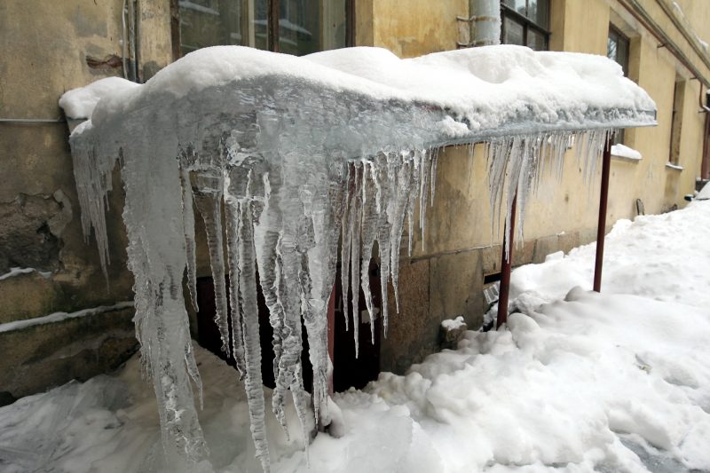 сосульки лёд снег зима