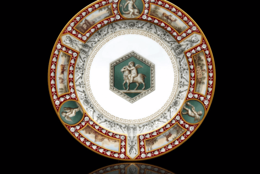 тарелка рафаэлевский сервиз гмз царское село фарфор