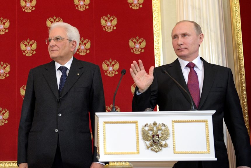 Владимир Путин и президент Италии Серджио Маттарелла