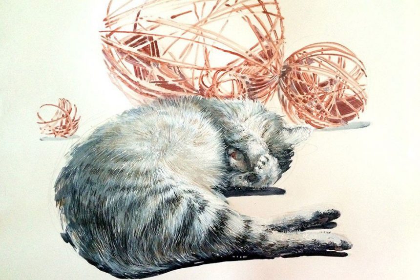 кошка рисунок