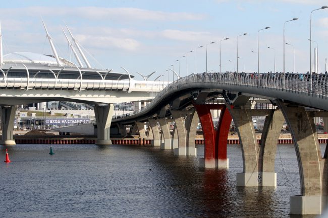 Яхтенный мост стадион Санкт-Петербург Зенит-Арена на Крестовском