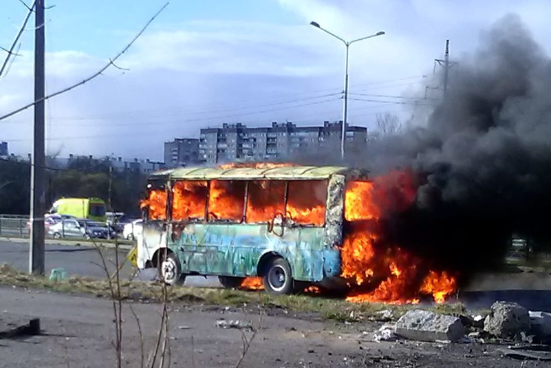 пожар автобус паз