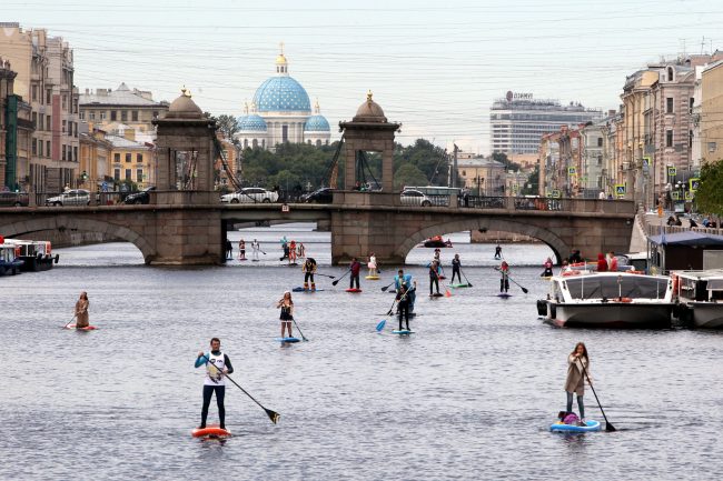 фестиваль Фонтанка SUP серфинг мост Ломоносова