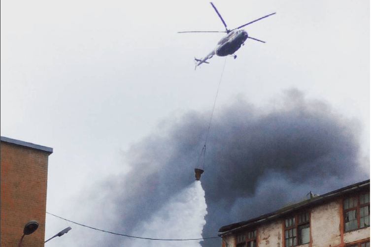 вертолет тушение пожар