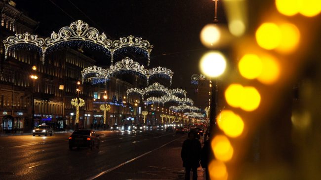 Невский проспект новогодние украшения иллюминация