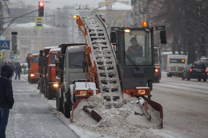 уборка, снег