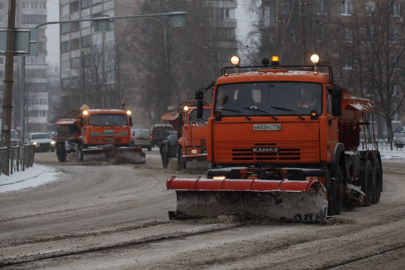 уборка, снег