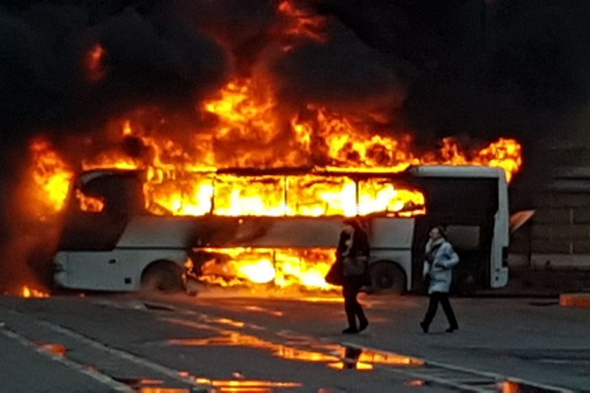 пожар автобус