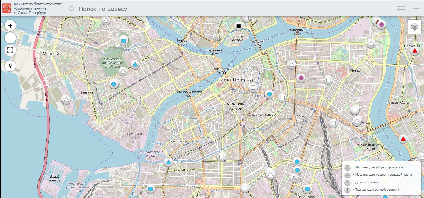 Онлайн карта уборочной техники спб