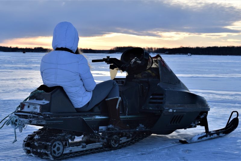 снегоход, лёд, вода, зима, туризм