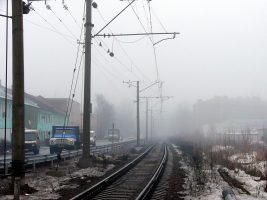Железнодорожная ветка Сестрорецкого направления железная дорога туман