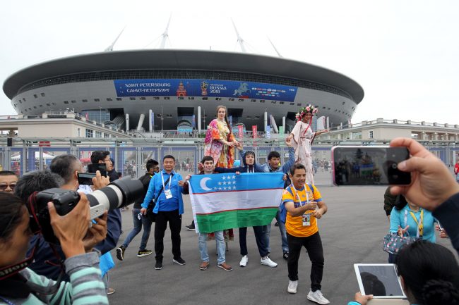 ЧМ-2018 футбол болельщики фанаты Узбекистан стадион на Крестовском