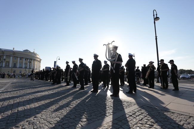 репетиция военно-морского парада день ВМФ военный оркестр