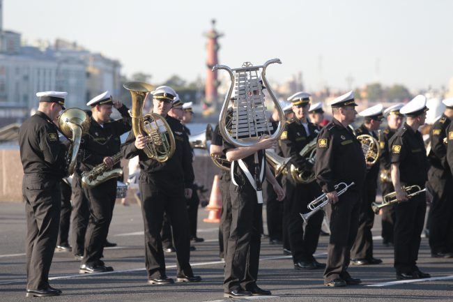 репетиция военно-морского парада день ВМФ военный оркестр