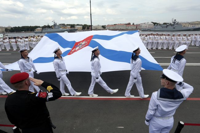 репетиция главного военно-морского парада день ВМФ Андреевский флаг