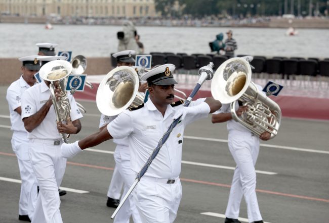 репетиция главного военно-морского парада день ВМФ военный оркестр