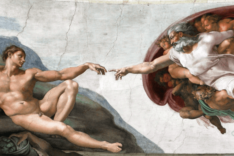 Микеланджело, Сотворение Адама, бог