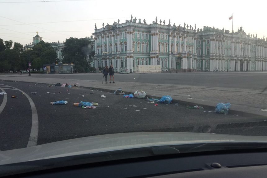 дворцовая площадь мусор дорога