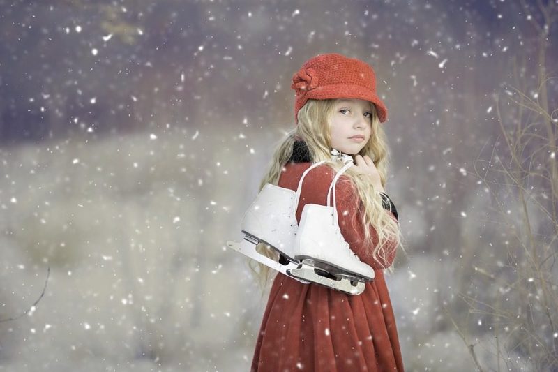 коньки ребенок девочка зима фигурное катание лёд