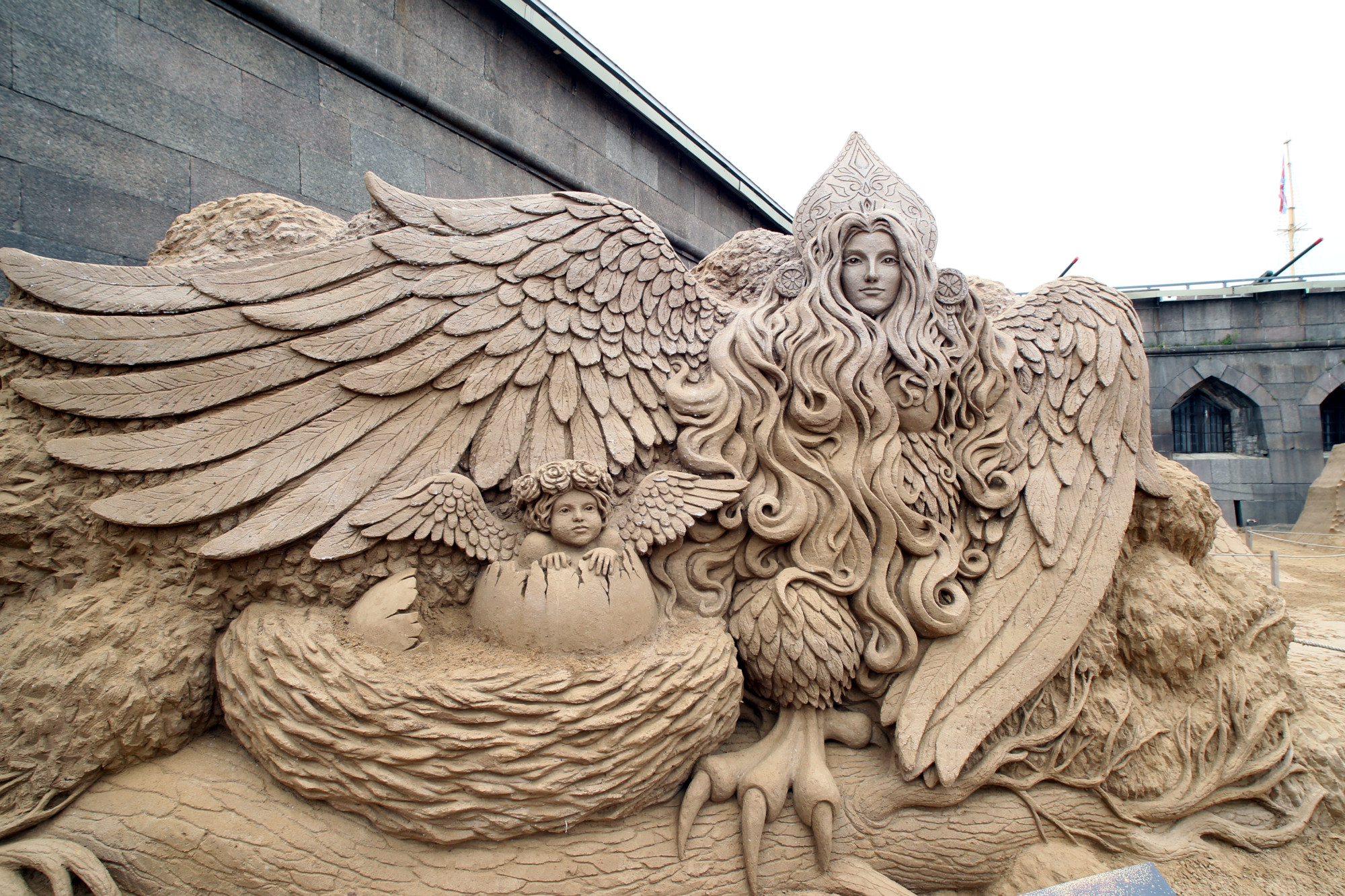 фестиваль песчаных скульптур птица Сирин