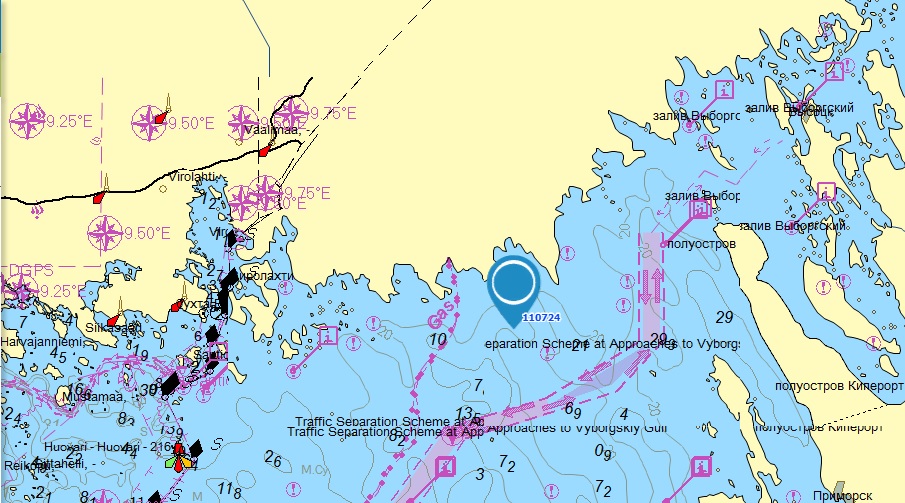 Карта глубин выборгского залива ленинградской области подробная