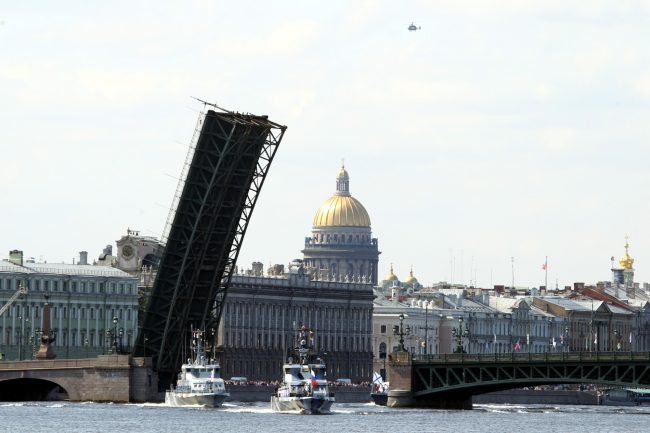 день ВМФ корабли репетиция Троицкий мост разведённый