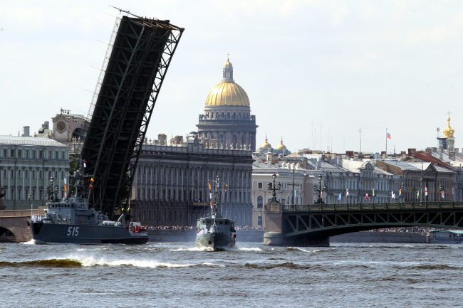 день ВМФ корабли репетиция Троицкий мост разведённый