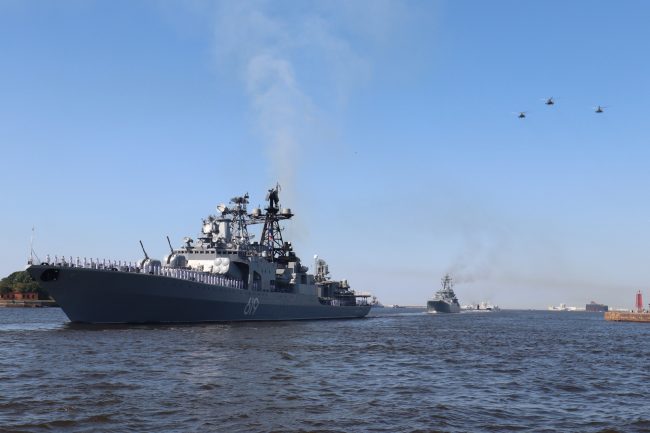 репетиция парада день ВМФ военно-морской флот корабли большой противолодочный корабль Североморск