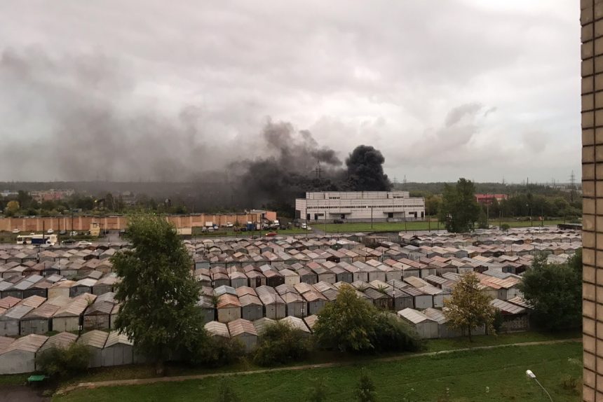 коммуны пожар на подстанции дым огонь