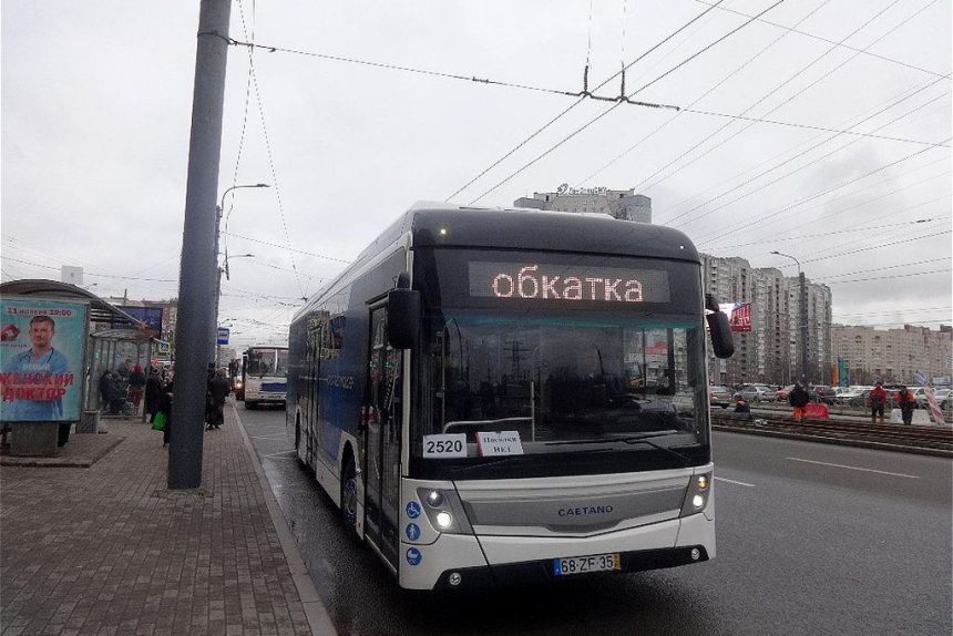 электробус Caetano автобус общественный транспорт обкатка