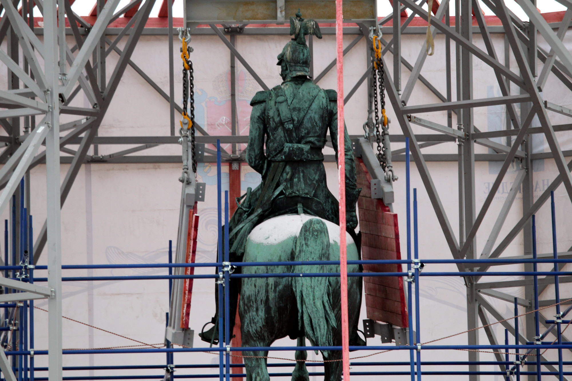 реставрация, памятник Николаю I, Исаакиевская площадь, строительные леса