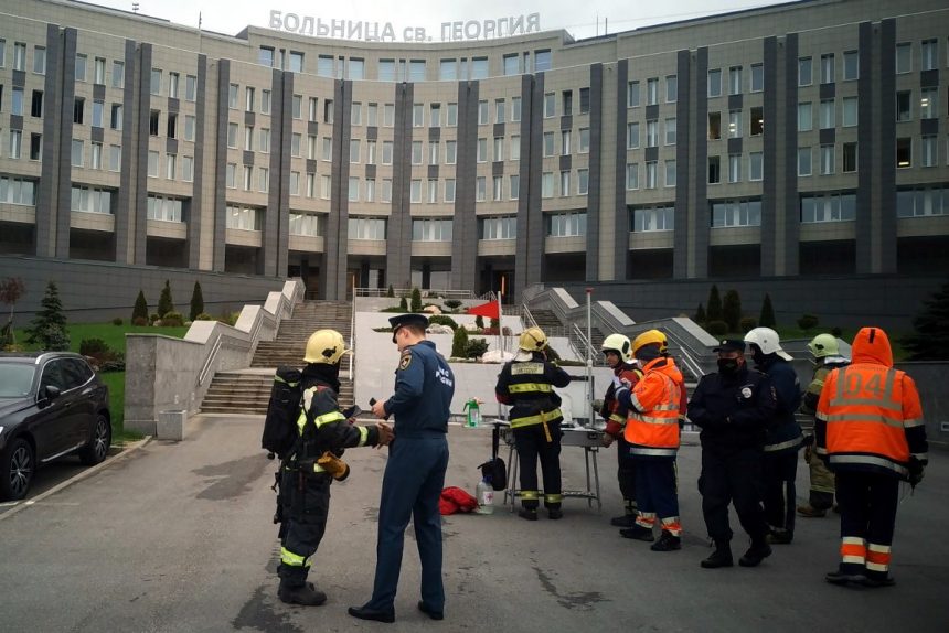 пожарные, пожар, больница святого георгия