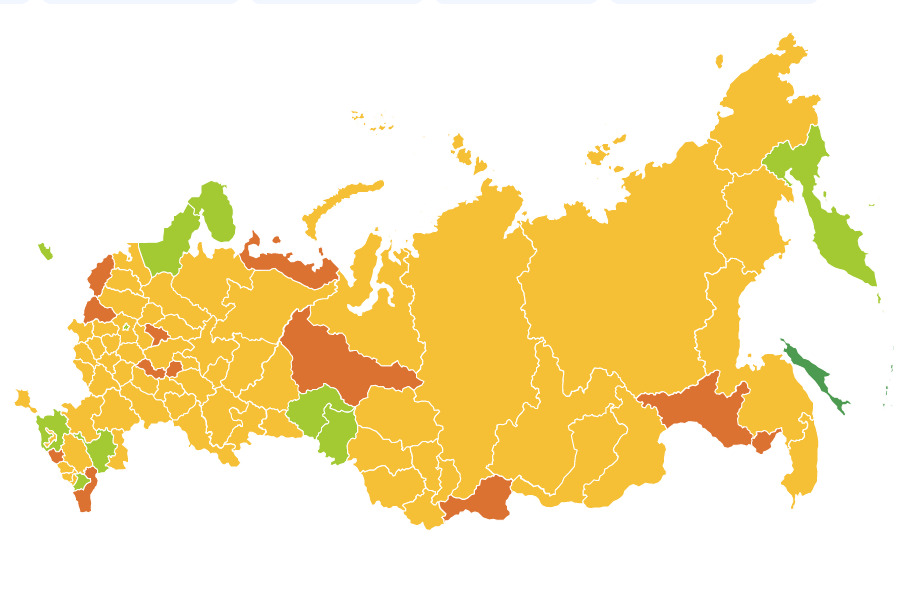 Карта россии с разбивкой по регионам