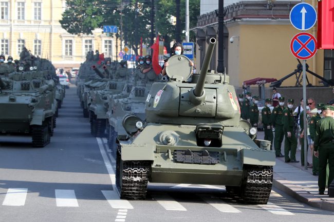 репетиция парада Победы, армия, военная техника, танк Т-34