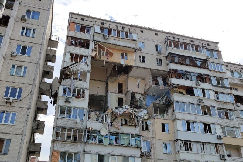 киев хлопок взрыв газа обрушение жилого дома