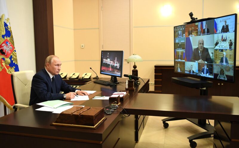 владимир путин, президент, совещание с членами правительства, видеоконференция