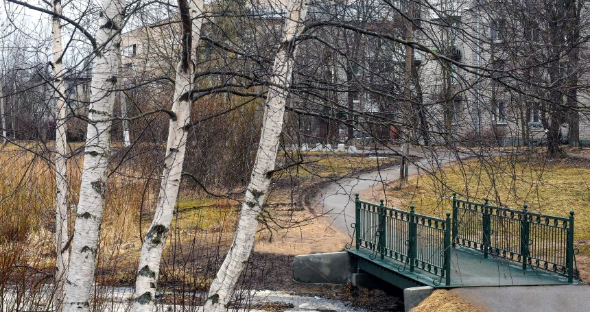 пешеходный мост через Львовский проток Стрельна